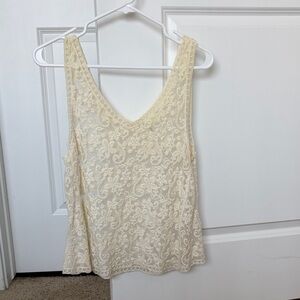 Love Tree Lace Cream Tank Top